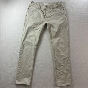 Sid Mashburn Jeans Mens 33x32 Beige Cream Chino Pants Button Fly Cotton Designer